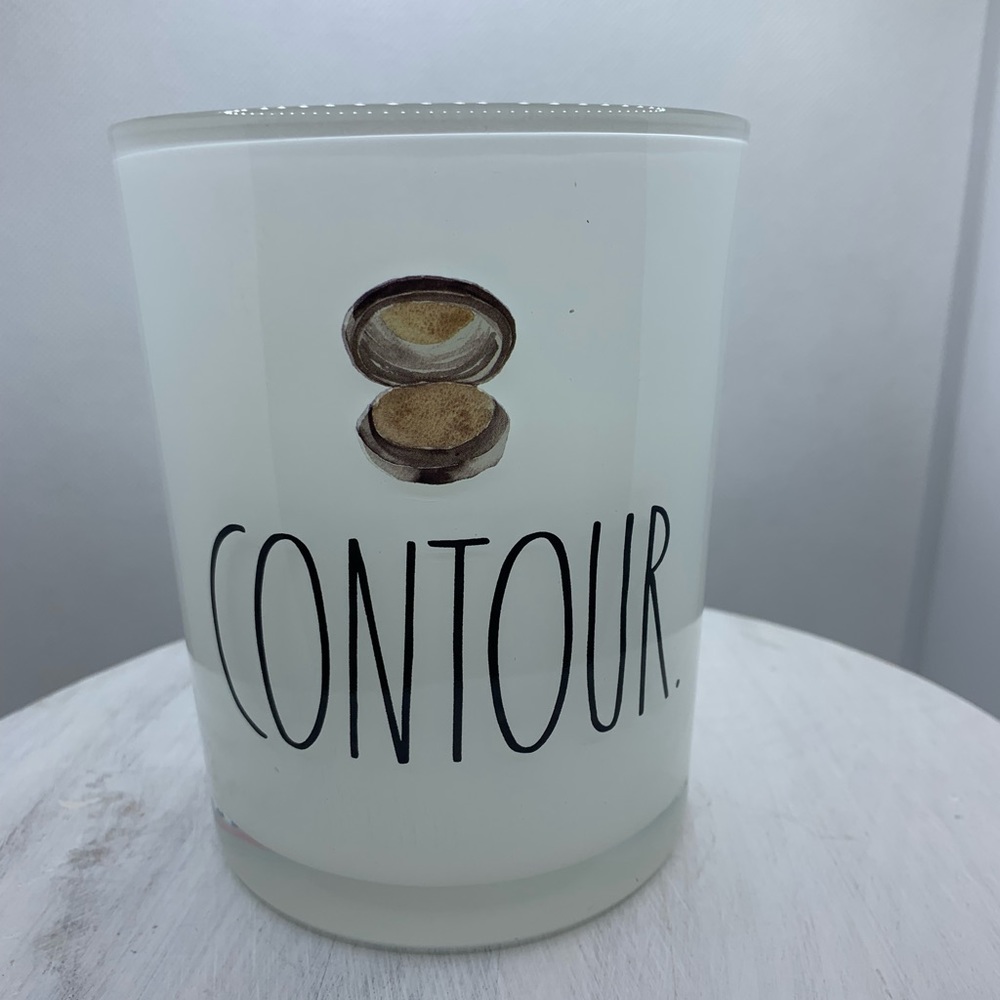 🔻RAE DUNN "CONTOUR" GLASS STORAGE CUP HOLDER MAKEUP BRUSHES